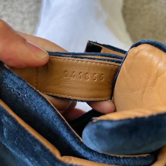 ❌SOLD Chloe Rylee Blue Velvet Buckle Strap Boots 8.5 - Picture 11 of 12